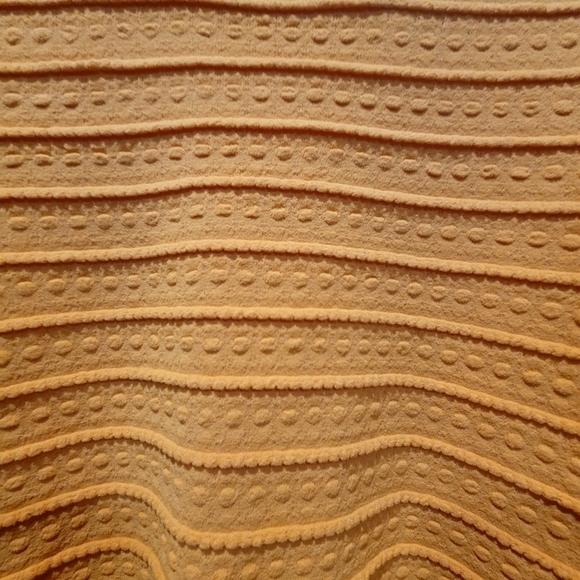 Rebecca Taylor XL Viscose Blend Mustard Yellow Short Sleeve Ribbed Blouse Office - Picture 5 of 7